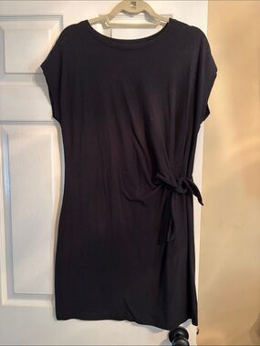 aerie Black Side-Tie Shift Dress